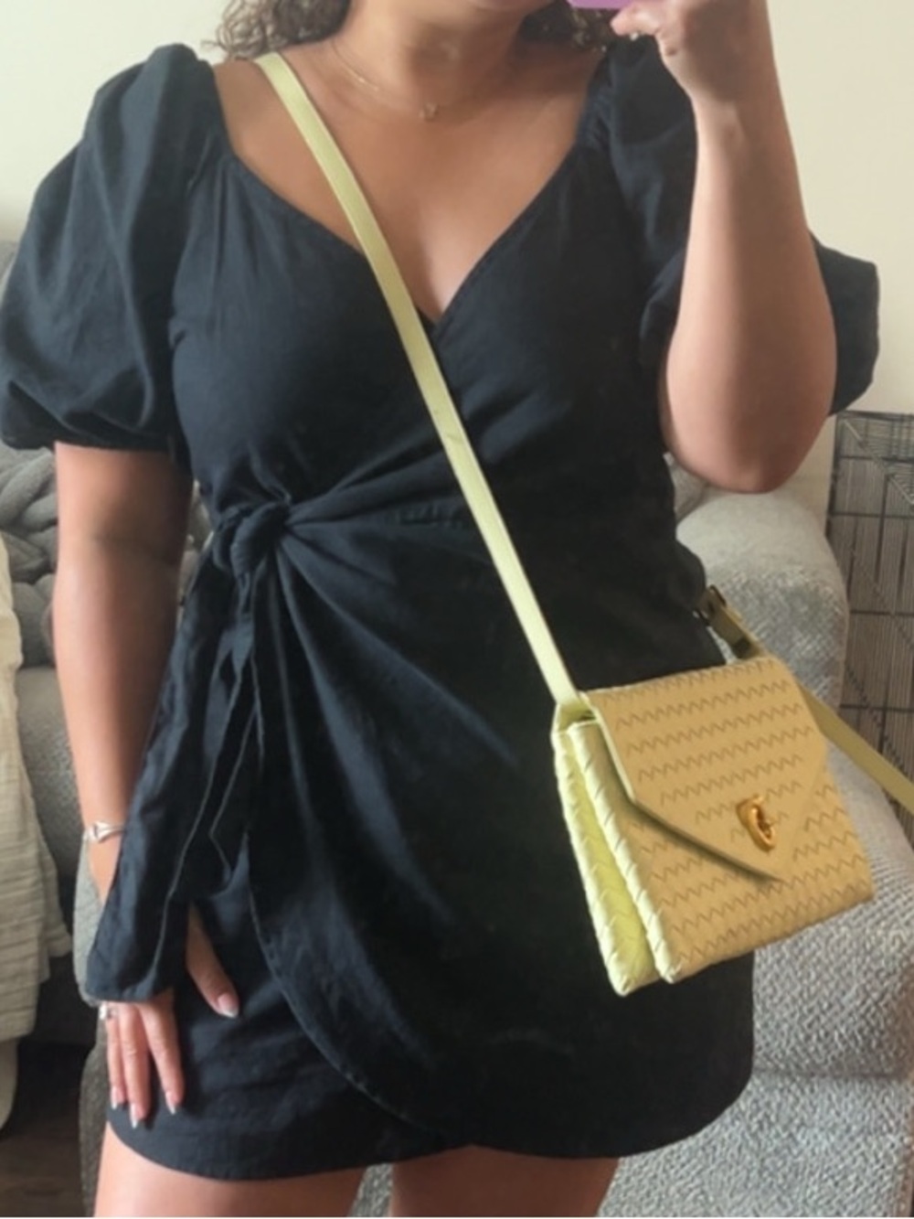 Abercrombie & Fitch Black Mini Wrap Dress